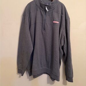 Vineyard Vines 2XLB Gray Quarter Zip Pullover Sweatshirt Mens Big & Tall